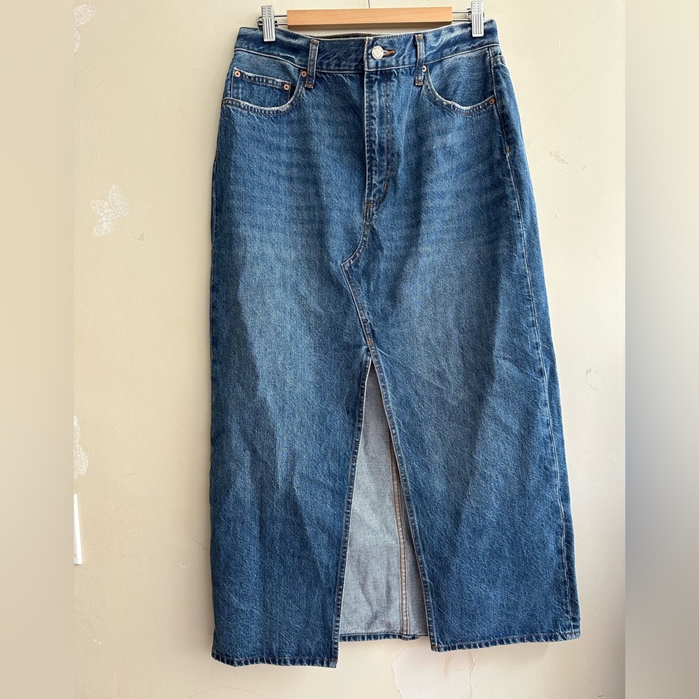 Denim Forum 90s Vintage Maxi Jean Skirt